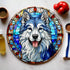 Alaskan Malamute Circular Glass Suncatcher Worktop Saver